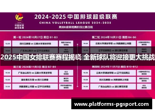 2025中国女排联赛赛程揭晓 全新球队将迎接更大挑战